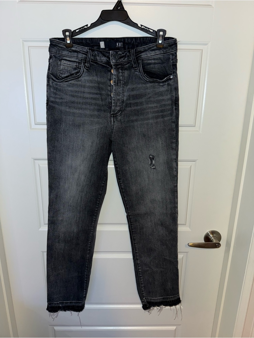 Kut from the Kloth Black Washed High-Rise Jeans